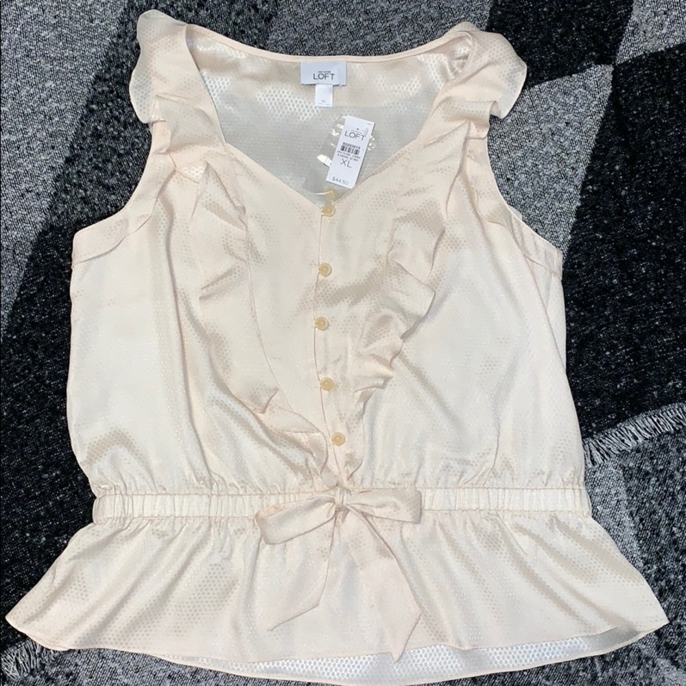 Loft Cream Sleeveless Top